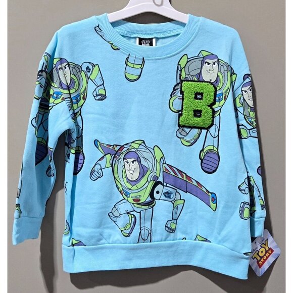 Disney Pixar Toy Story Size 2T Light Blue Buzz Lightyear Fleece Sweatshirt - Picture 1 of 7